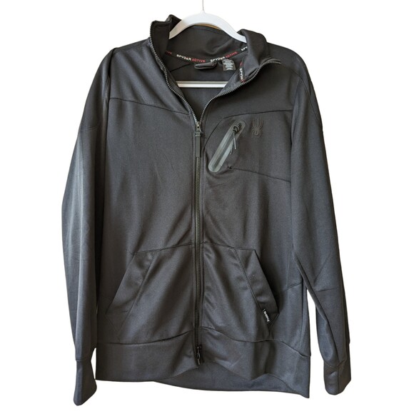 Spyder Lightweight Black Track-Style Jacket Full Zip - Men's Medium - Picture 1 of 9